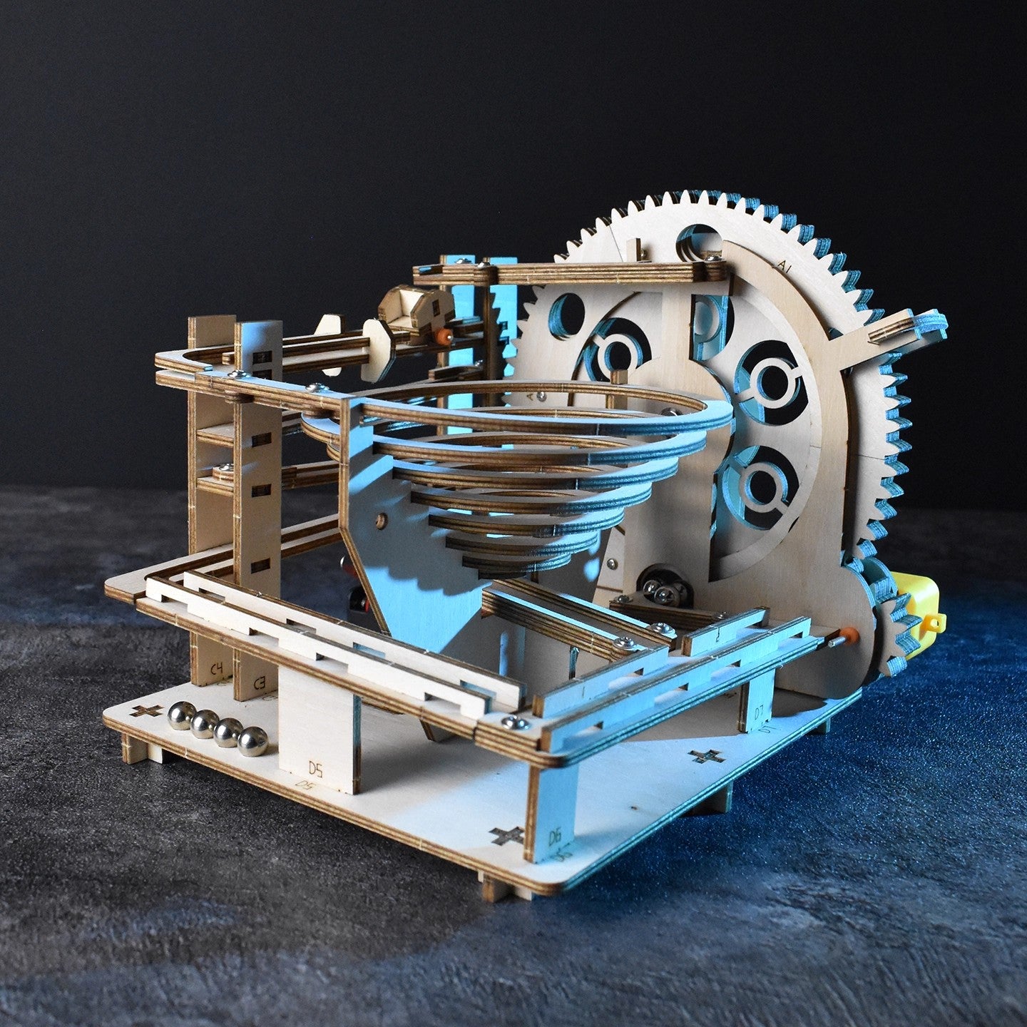 3D Wooden Puzzles Series Electric Ball Track Plant