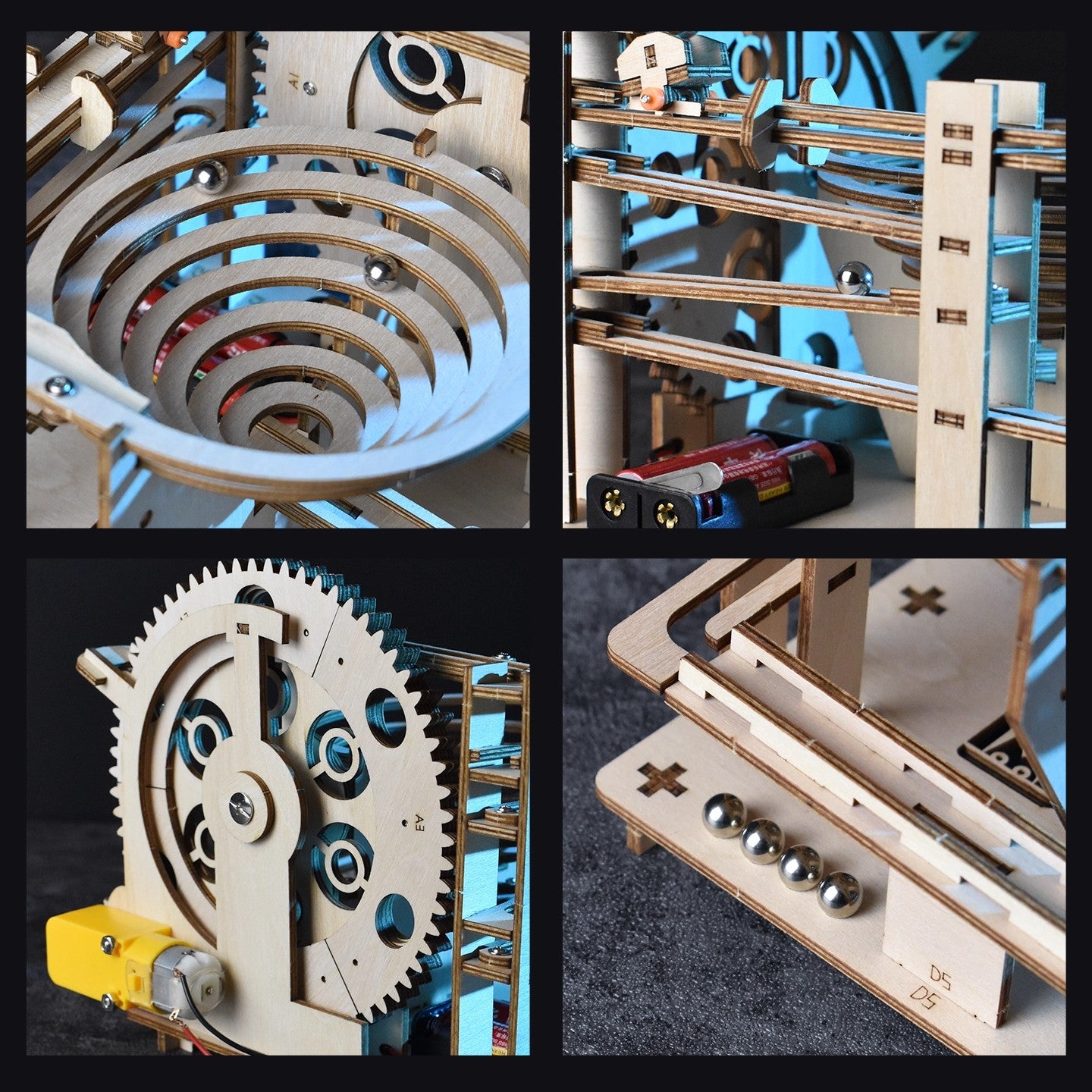 3D Wooden Puzzles Series Electric Ball Track Plant