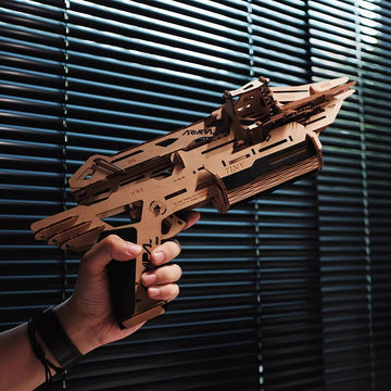 3D Wooden Puzzles Series Handheld Railgun