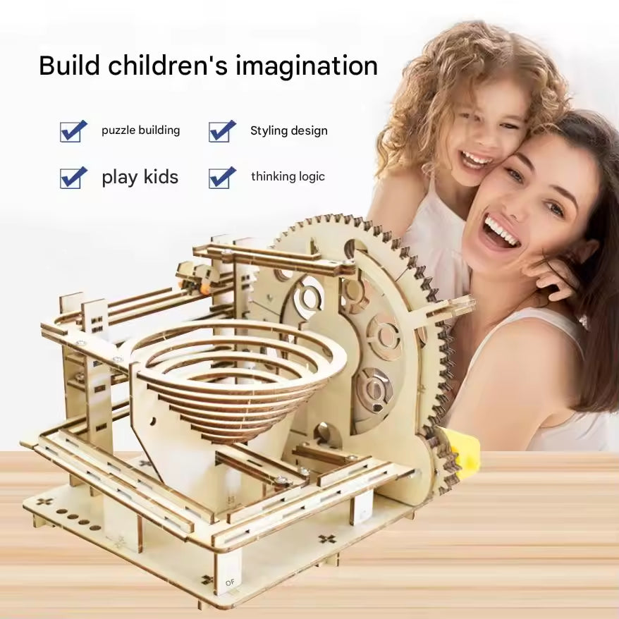 3D Wooden Puzzles Series Electric Ball Track Plant