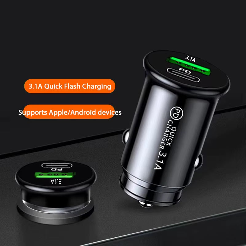 Portable USB Mini Metal Car Charger