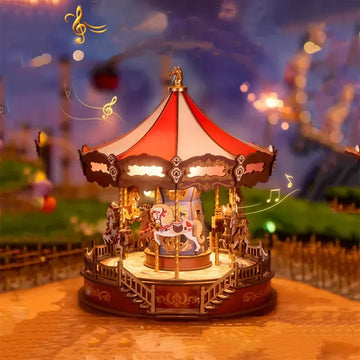 3D Wooden Puzzles Series Whirlwind Carousel