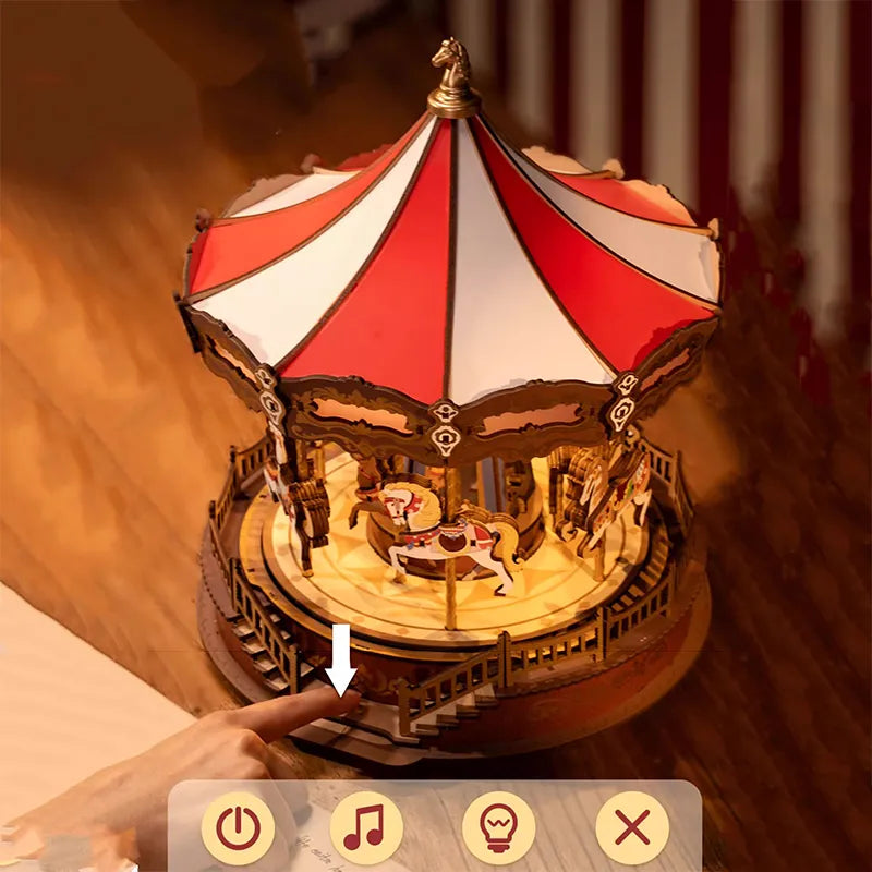 3D Wooden Puzzles Series Whirlwind Carousel