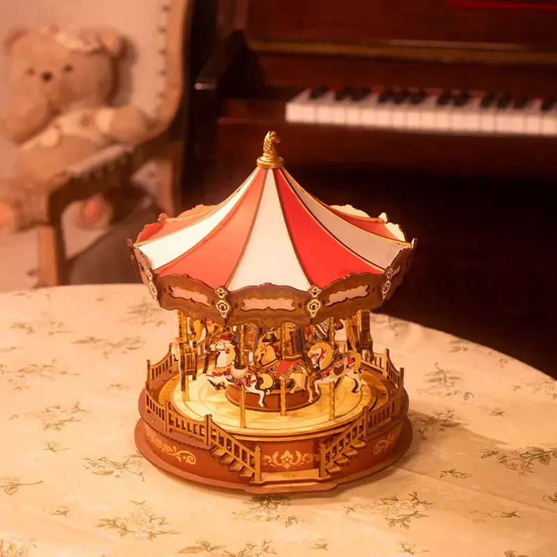 3D Wooden Puzzles Series Whirlwind Carousel