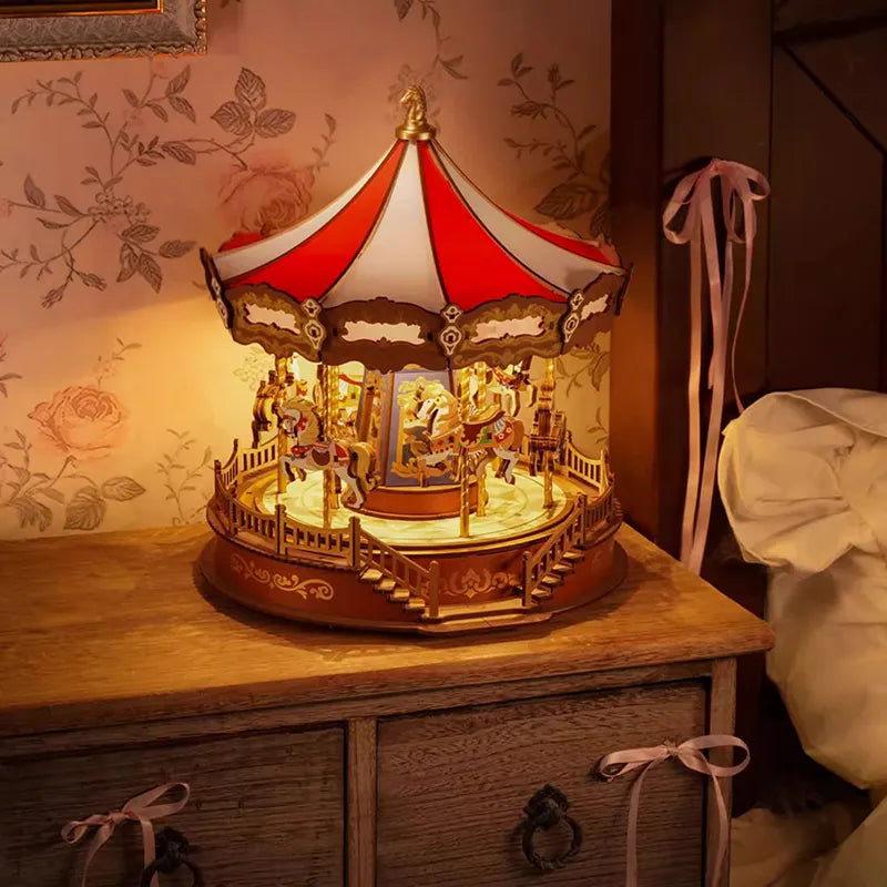 3D Wooden Puzzles Series Whirlwind Carousel