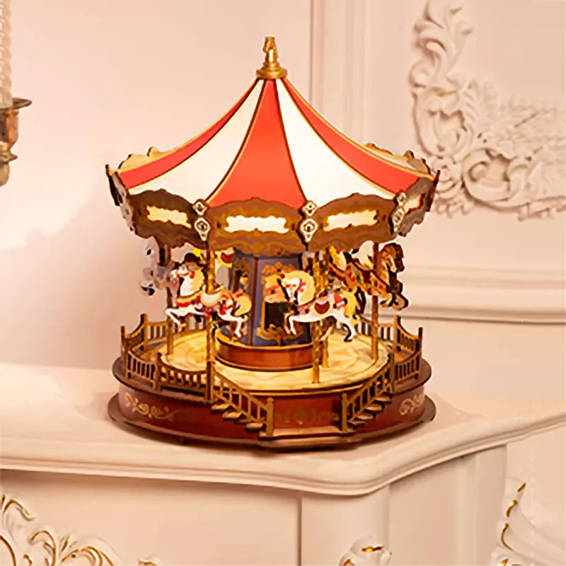3D Wooden Puzzles Series Whirlwind Carousel