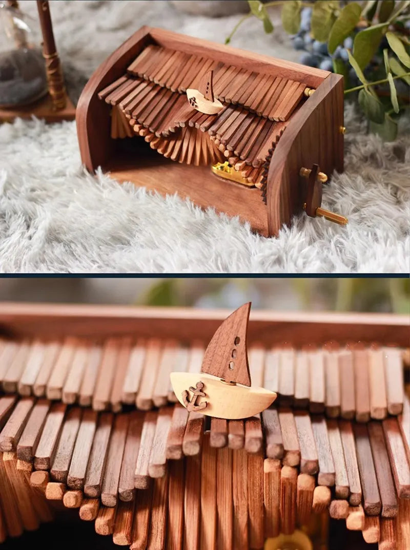 3D Wooden Puzzles Series Song of the Waves Music Box