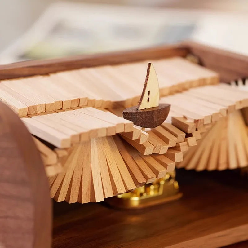 3D Wooden Puzzles Series Song of the Waves Music Box