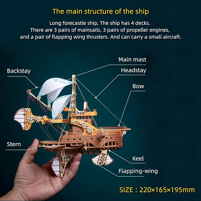 3D Wooden Puzzles Series Masterpiece Fantasy Airships