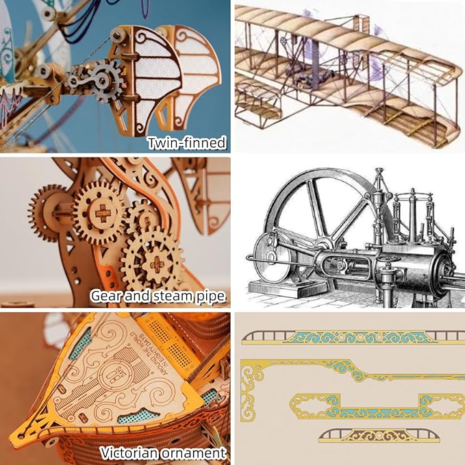 3D Wooden Puzzles Series Masterpiece Fantasy Airships