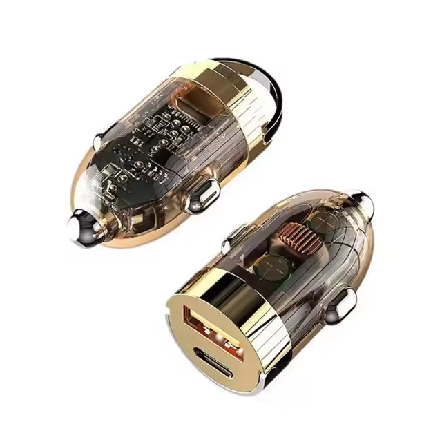 120W Mini Car Charger with USB C QC3.0 PD Type C