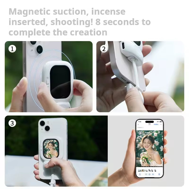 Mini Screen Magnetic Selfie Monitor Screen Remote Control 700nits for iPhone 12-16