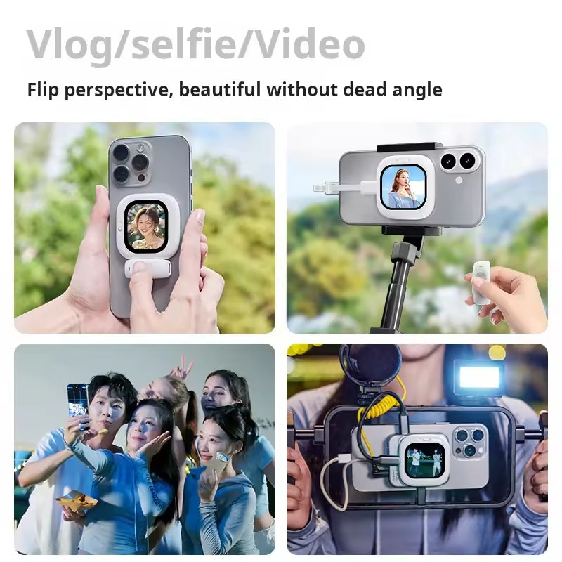 Mini Screen Magnetic Selfie Monitor Screen Remote Control 700nits for iPhone 12-16