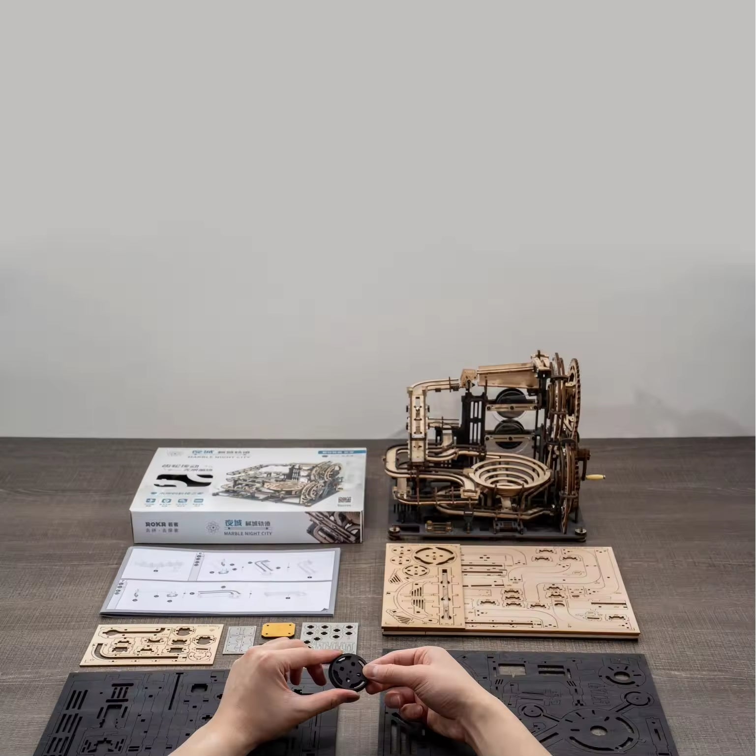 3D Wooden Puzzles Series Night City Marble Run