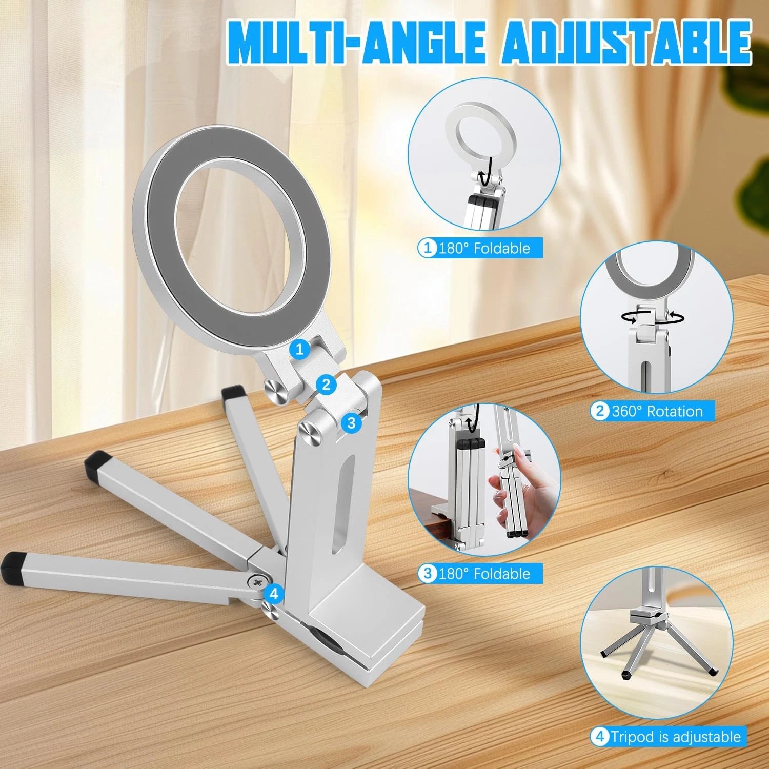 Compact Magnetic Phone Tripod Stand for phone