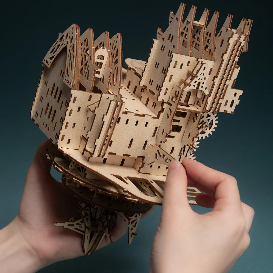 3D Wooden Puzzles Series Magical Floating Castle Design