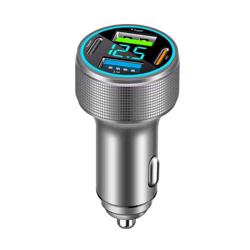 66W Car Charger 4 Port USB Car Charger Adapter PD QC3.0