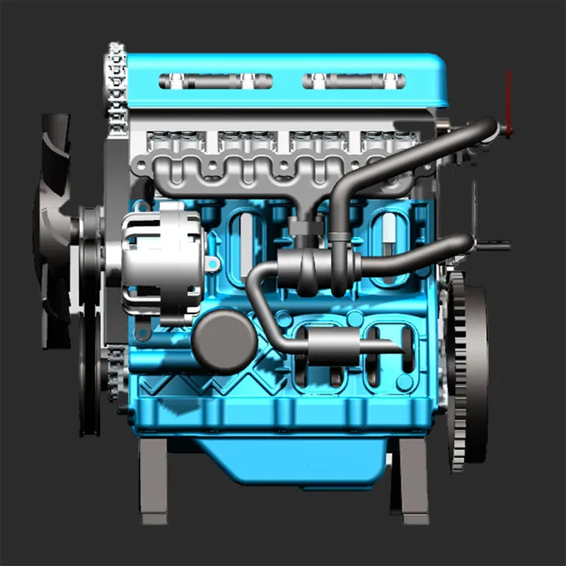 1/10 Turbocharged Full-Metal Inline Four-Cylinder Engine Model Kit